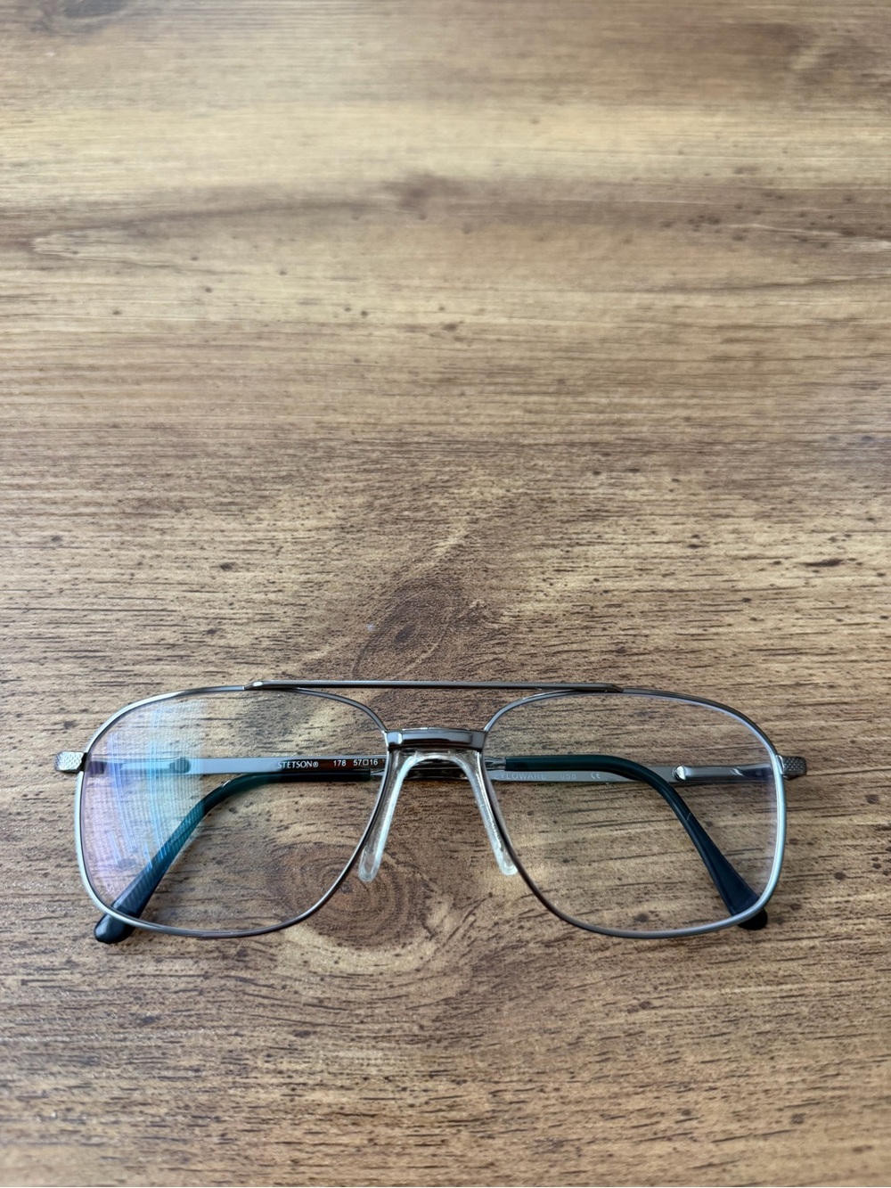 Stetson 178 Zyloware Gunmetal Aviator Eyeglasses Frame Only 57-16-145